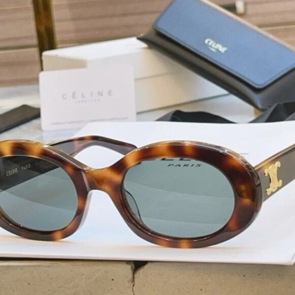 Celine Brown Tortoise Shell Sunglasses - Picture 2 of 9